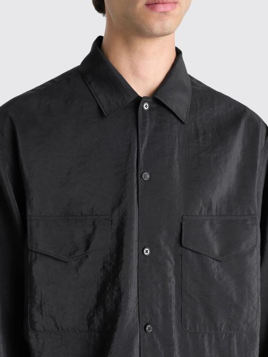 26SS 르메르 드라이 실크 컨버터블 칼라 셔츠 SH1233LF1308 BK999 Black - LEMAIRE