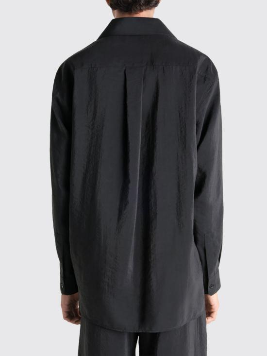 26SS 르메르 드라이 실크 컨버터블 칼라 셔츠 SH1233LF1308 BK999 Black - LEMAIRE