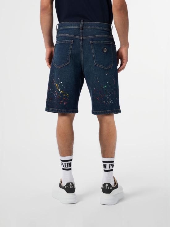 26SS 필립 플레인 데님 숏팬츠 SAFCMDT4300PDE004N 08TB Blue - PHILIPP PLEIN