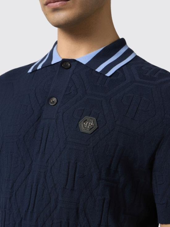 26SS 필립 플레인 폴로 티셔츠 SAFCMKK0322PKN002N 24 Navy - PHILIPP PLEIN