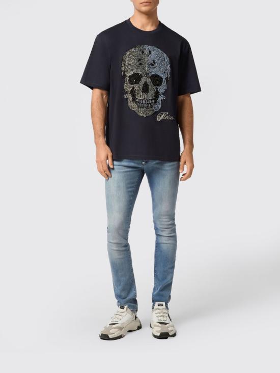 26SS 필립 플레인 반팔 티셔츠 FAECMTK8390PJY002N 24 Navy - PHILIPP PLEIN