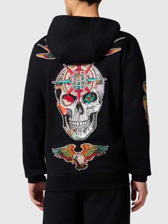 26SS 필립 플레인 후드 티셔츠 SAFCMJB3919PTE180N 02 Black - PHILIPP PLEIN