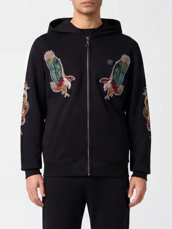 26SS 필립 플레인 후드 티셔츠 SAFCMJB3919PTE180N 02 Black