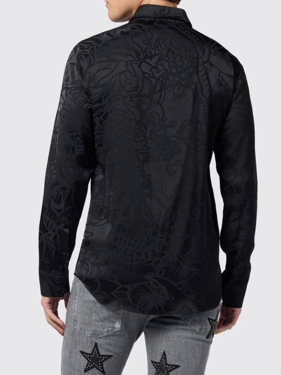 26SS 필립 플레인 긴팔 셔츠 SAFCMRP2496PTE104N 02 Black - PHILIPP PLEIN