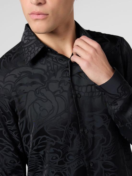 26SS 필립 플레인 긴팔 셔츠 SAFCMRP2496PTE104N 02 Black - PHILIPP PLEIN