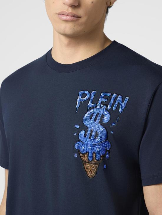 26SS 필립 플레인 반팔 티셔츠 PAFCMTK9043PJY002N 24 Navy - PHILIPP PLEIN