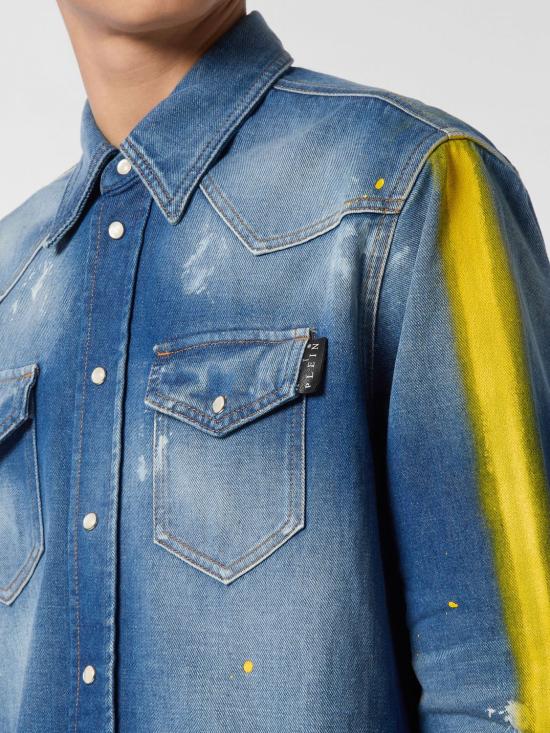 26SS 필립 플레인 데님 셔츠 FAECMDP0252PDE004N 14LS Denim - PHILIPP PLEIN