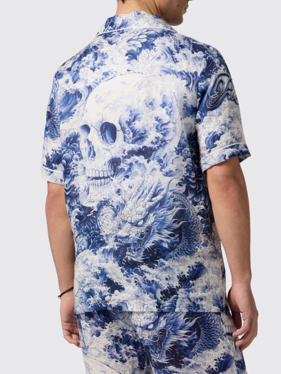 26SS 필립 플레인 반팔 셔츠 SAFCMRP2551PTE003N 24 Navy - PHILIPP PLEIN