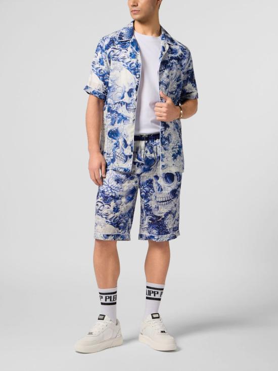 26SS 필립 플레인 반팔 셔츠 SAFCMRP2551PTE003N 24 Navy - PHILIPP PLEIN