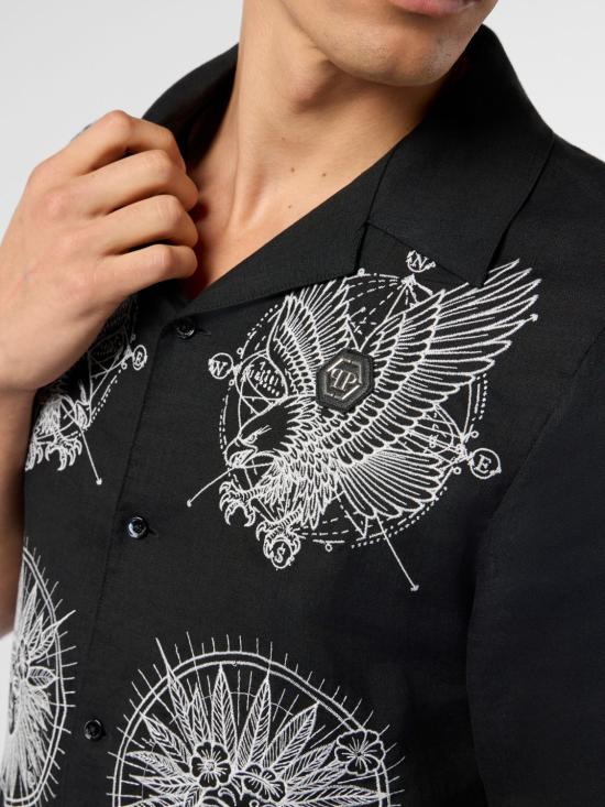26SS 필립 플레인 반팔 셔츠 SAFCMRP2552PTE003N 02 Black - PHILIPP PLEIN