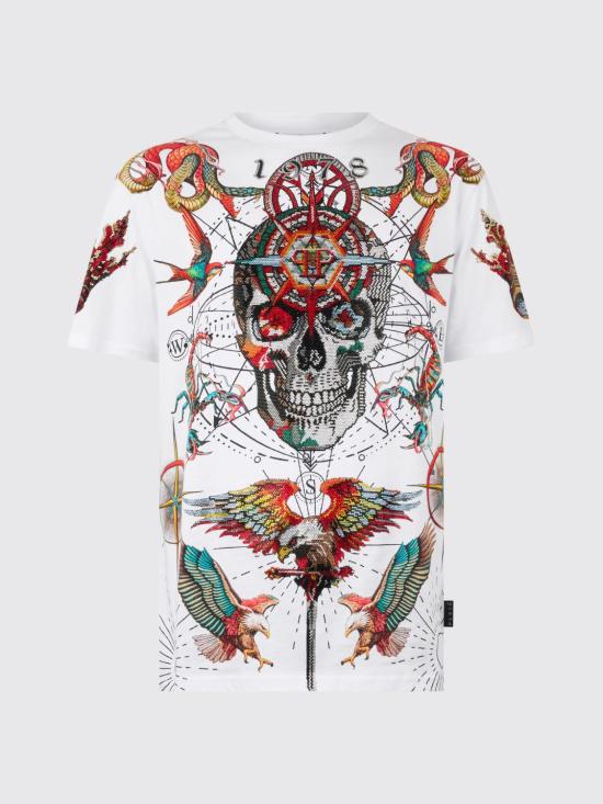 26SS 필립 플레인 반팔 티셔츠 SAFCMTK8852PJY002N 01 White - PHILIPP PLEIN