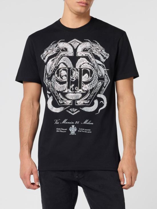 26SS 필립 플레인 반팔 티셔츠 SAFCMTK8450PJY002N 02 Black