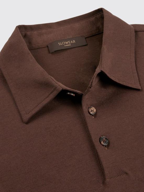 26SS 자노네 폴로 티셔츠 810382ZQ317 Z1495 Brown - ZANONE