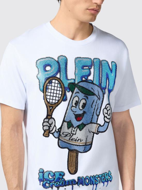 26SS 필립 플레인 반팔 티셔츠 PAFCMTK9053PJY002N 01 White - PHILIPP PLEIN