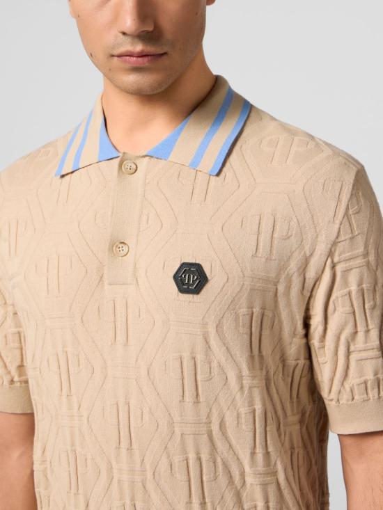 26SS 필립 플레인 폴로 티셔츠 SAFCMKK0322PKN002N 06 Beige - PHILIPP PLEIN