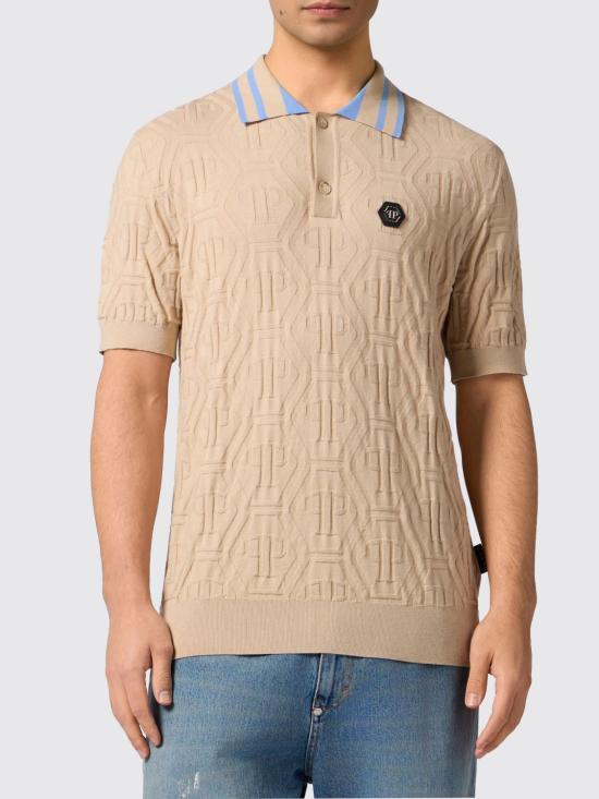 26SS 필립 플레인 폴로 티셔츠 SAFCMKK0322PKN002N 06 Beige