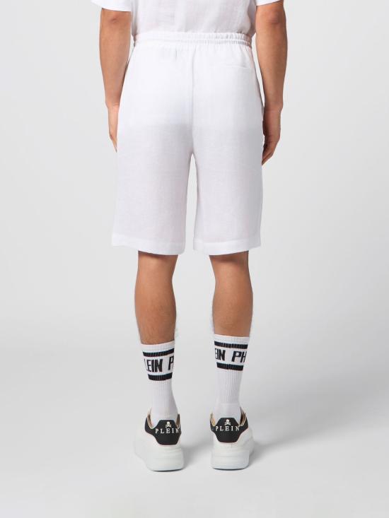 26SS 필립 플레인 숏팬츠 PAFCMRT1673PTE105N 01 White - PHILIPP PLEIN