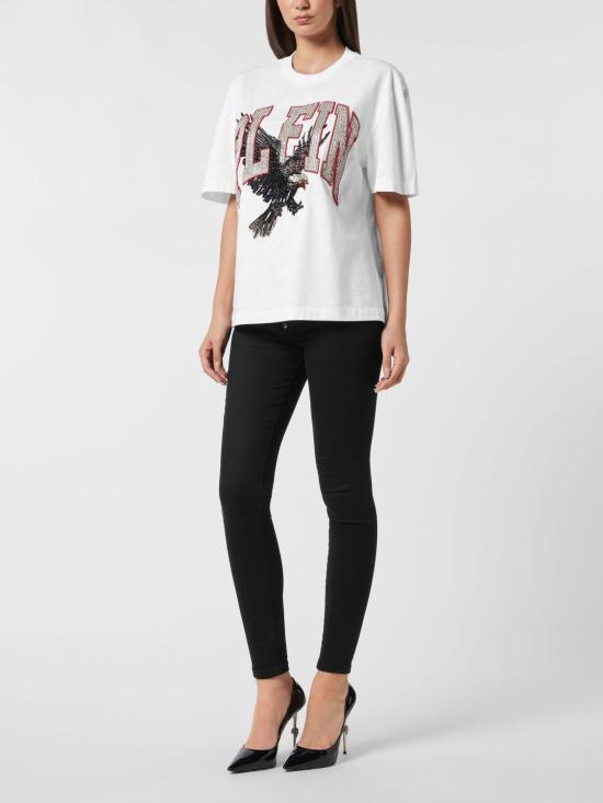 26SS 필립 플레인 반팔 티셔츠 AAECWTK3830PTE004N 01 White - PHILIPP PLEIN