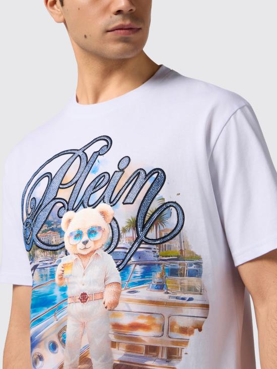 26SS 필립 플레인 반팔 티셔츠 SAFCMTK8895PJY002N 01 White - PHILIPP PLEIN