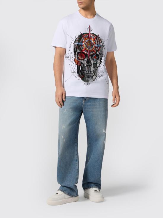 26SS 필립 플레인 반팔 티셔츠 SAFCMTK8867PJY002N 01 White - PHILIPP PLEIN