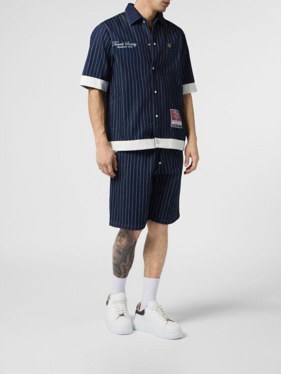26SS 필립 플레인 데님 숏팬츠 PAFCMDT4331PDE004N 07MB Blue - PHILIPP PLEIN