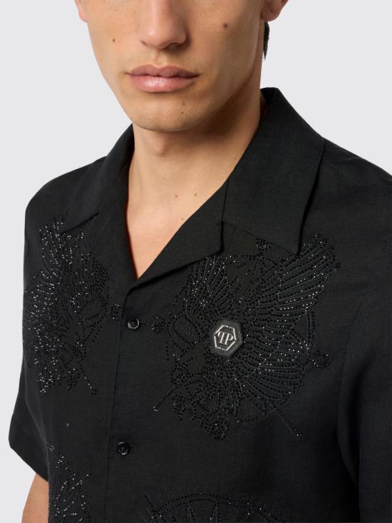 26SS 필립 플레인 반팔 셔츠 SAFCMRP2553PTE003N 0202 Black - PHILIPP PLEIN