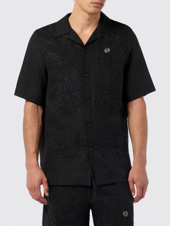 26SS 필립 플레인 반팔 셔츠 SAFCMRP2553PTE003N 0202 Black