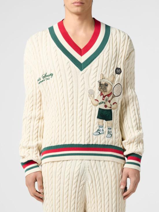 26SS 필립 플레인 스웨터 PAFCMKO1579PTE004N 01OF White