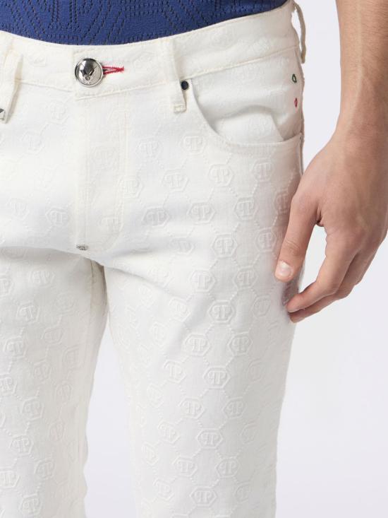 26SS 필립 플레인 데님 팬츠 PAFCMDT4346PDE004N 01SC White - PHILIPP PLEIN