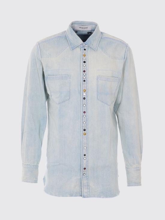 26SS 골든구스 해머드 스터드 데님 셔츠 GMP00487P000636 50100 Blue - GOLDEN GOOSE
