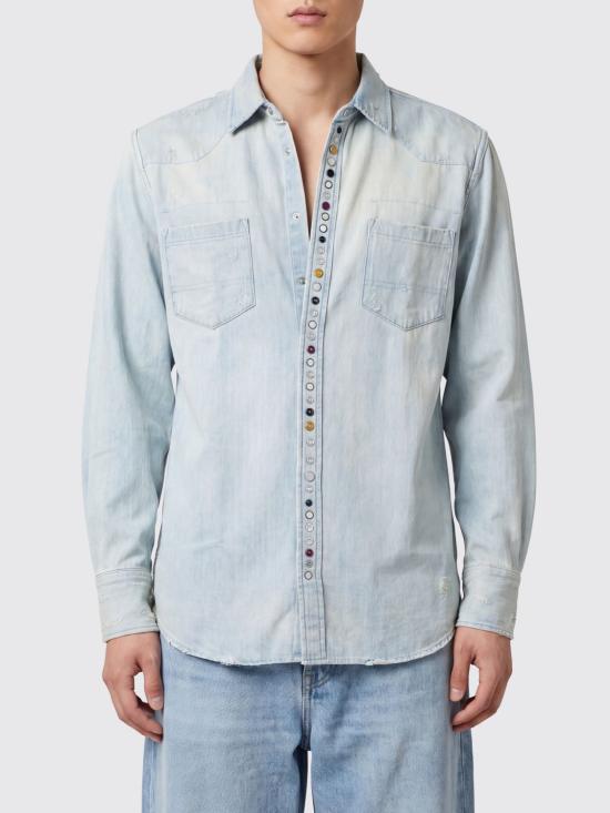 26SS 골든구스 해머드 스터드 데님 셔츠 GMP00487P000636 50100 Blue