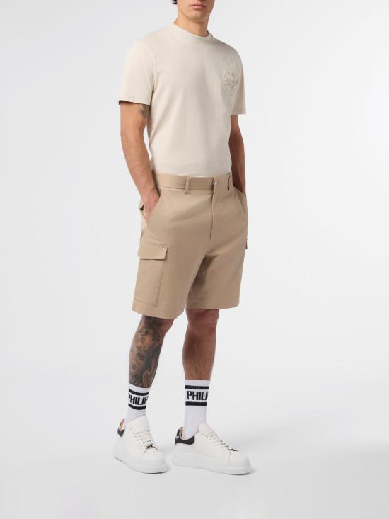 26SS 필립 플레인 숏팬츠 SAFCMRT1654PTE003N 06 Beige - PHILIPP PLEIN