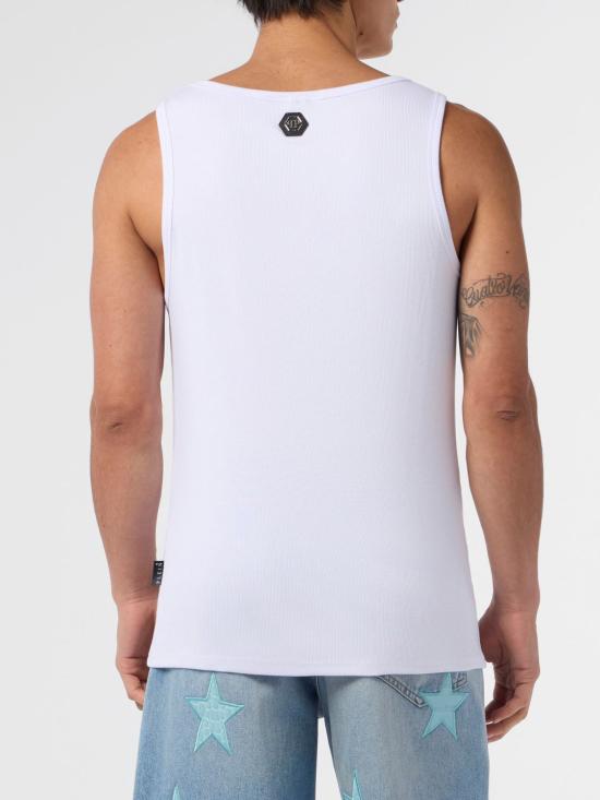 26SS 필립 플레인 반팔 티셔츠 SAFCMTK8471PTE004N 01 White - PHILIPP PLEIN