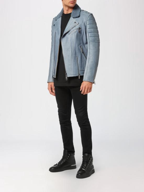 26SS 필립 플레인 바이커 자켓 AABCMLB1629PLE029P 07 Turquoise - PHILIPP PLEIN