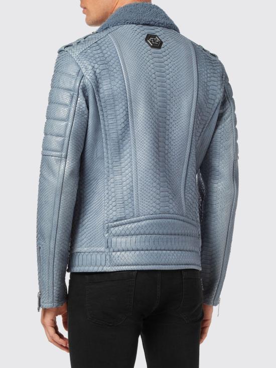 26SS 필립 플레인 바이커 자켓 AABCMLB1629PLE029P 07 Turquoise - PHILIPP PLEIN