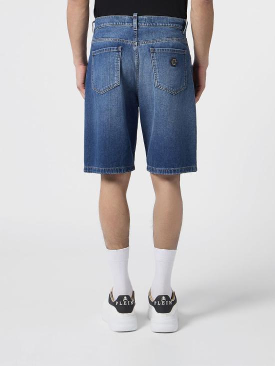 26SS 필립 플레인 데님 숏팬츠 PAFCMDT4337PDE004N 07MB Blue - PHILIPP PLEIN