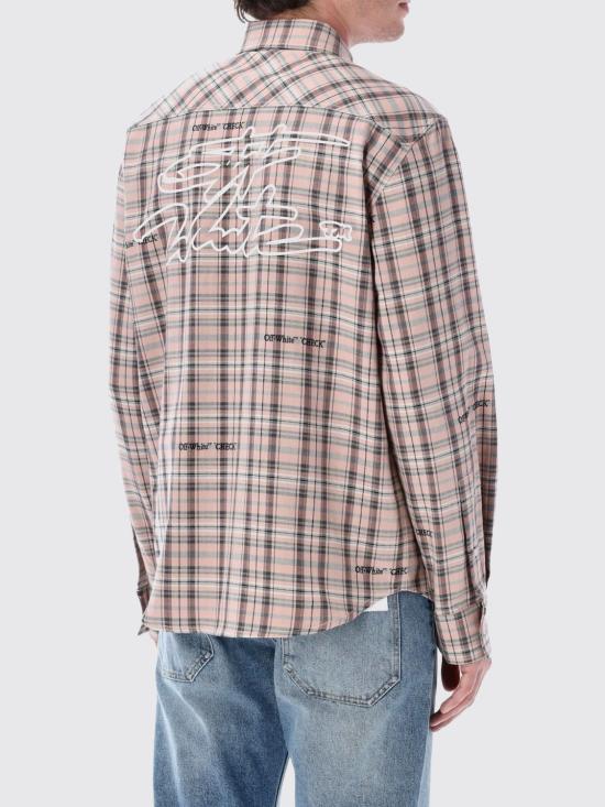 26SS 오프화이트 긴팔 셔츠 OMGE04MS26FAB001 680 Blush Pink - OFF WHITE