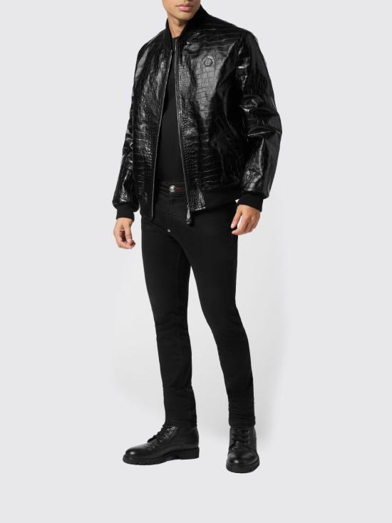 26SS 필립 플레인 가죽 자켓 FAECMLB1988PLE010N 02 Black - PHILIPP PLEIN
