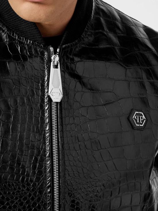 26SS 필립 플레인 가죽 자켓 FAECMLB1988PLE010N 02 Black - PHILIPP PLEIN