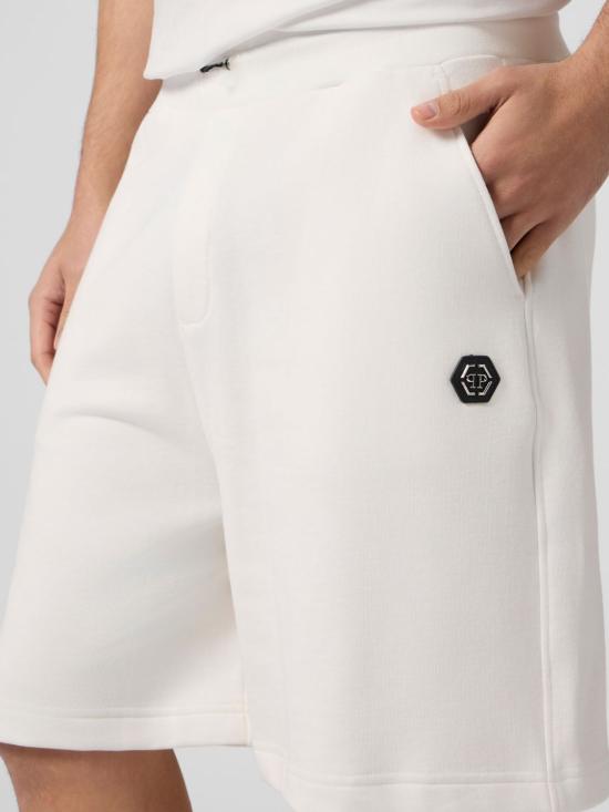 26SS 필립 플레인 숏팬츠 SAFCMJT2751PTE180N 01OF White - PHILIPP PLEIN