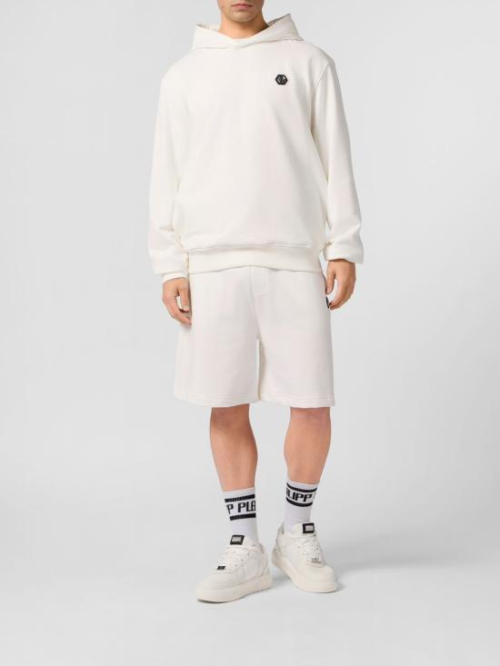 26SS 필립 플레인 숏팬츠 SAFCMJT2751PTE180N 01OF White - PHILIPP PLEIN