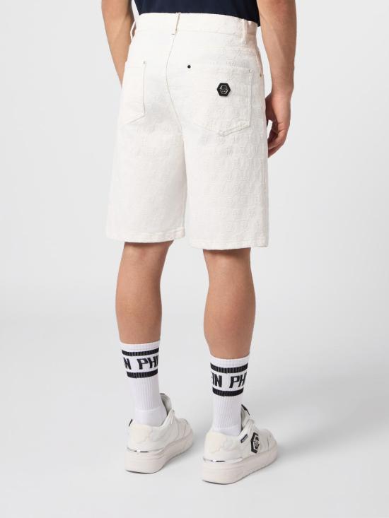 26SS 필립 플레인 숏팬츠 PAFCMDT4344PDE004N 01SC White 1 - PHILIPP PLEIN