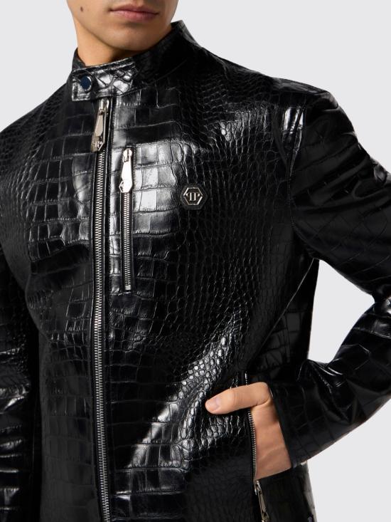 26SS 필립 플레인 가죽 자켓 SAFCMLB2035PLE010N 02 Black - PHILIPP PLEIN