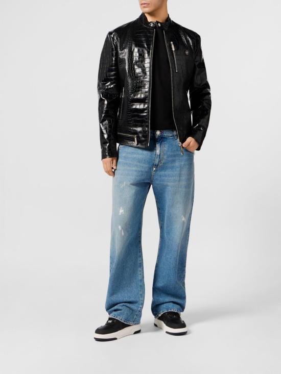 26SS 필립 플레인 가죽 자켓 SAFCMLB2035PLE010N 02 Black - PHILIPP PLEIN