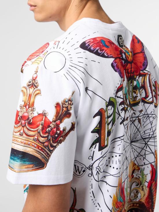 26SS 필립 플레인 반팔 티셔츠 SAFCMTK8851PJY002N 01 White - PHILIPP PLEIN