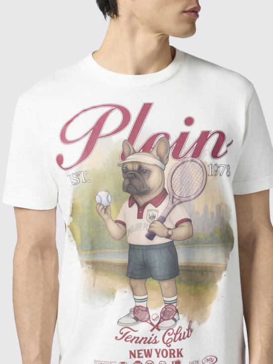26SS 필립 플레인 반팔 티셔츠 PAFCMTK9006PJY002N 01OF White - PHILIPP PLEIN