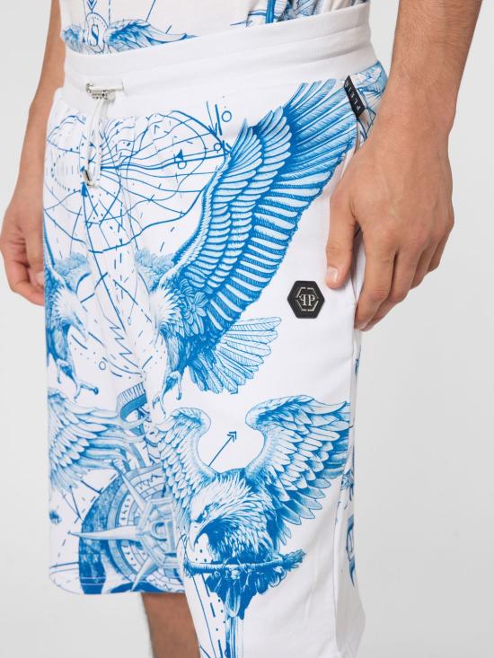 26SS 필립 플레인 숏팬츠 SAFCMJT2757PTE180N 01OF White - PHILIPP PLEIN