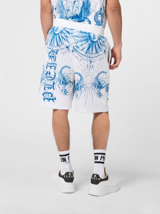 26SS 필립 플레인 숏팬츠 SAFCMJT2757PTE180N 01OF White - PHILIPP PLEIN