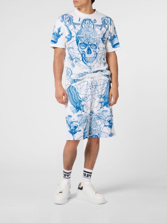 26SS 필립 플레인 숏팬츠 SAFCMJT2757PTE180N 01OF White - PHILIPP PLEIN