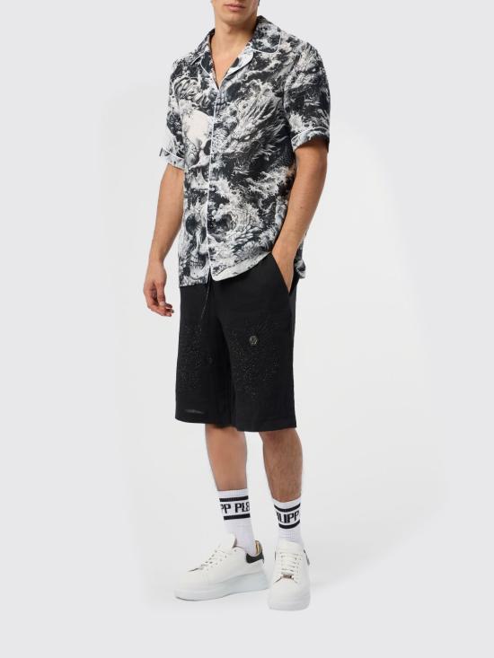 26SS 필립 플레인 반팔 셔츠 SAFCMRP2551PTE003N 02 Black - PHILIPP PLEIN